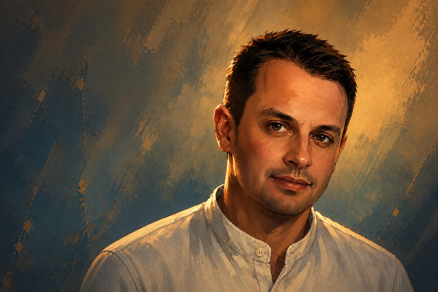 Painted portrait of Michael D Taylor